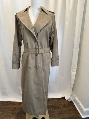 Burberry London Trench Coat Beige with Belt & Wool Liner Sz 8L